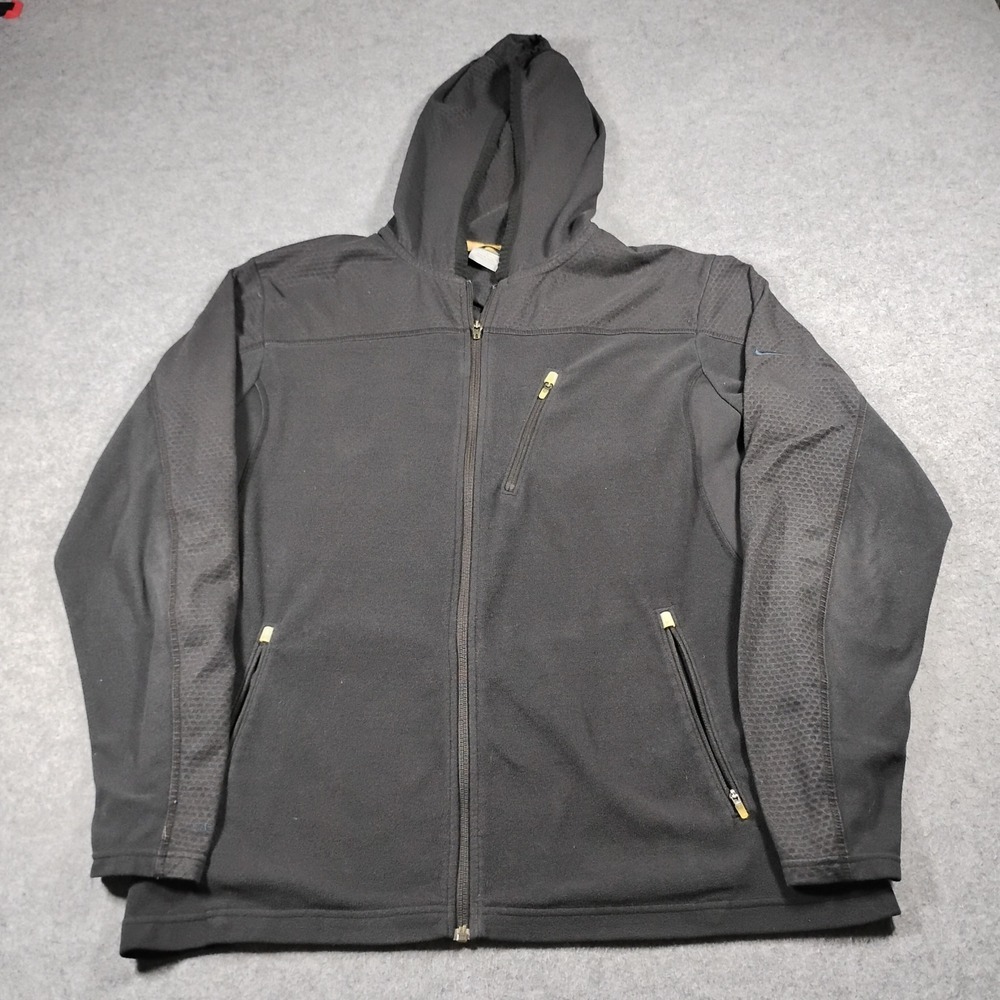 Nike Sphere Thermal Mens Large Black Full Zip Waffle Texture Hoodie Jacket